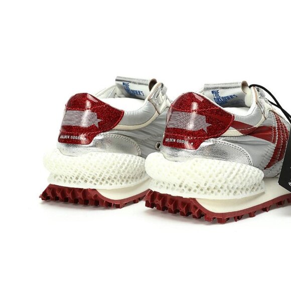 Golden Goose X Sunmi Silver Marathon Paneled Athletic Shoes - Picture 2 of 8